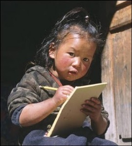 a nepali girl studying